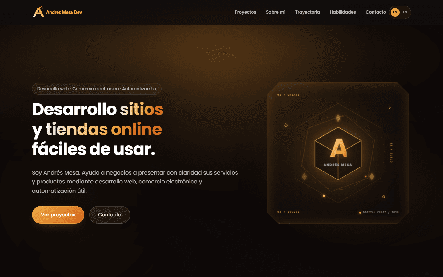 Andrés Mesa portfolio project preview