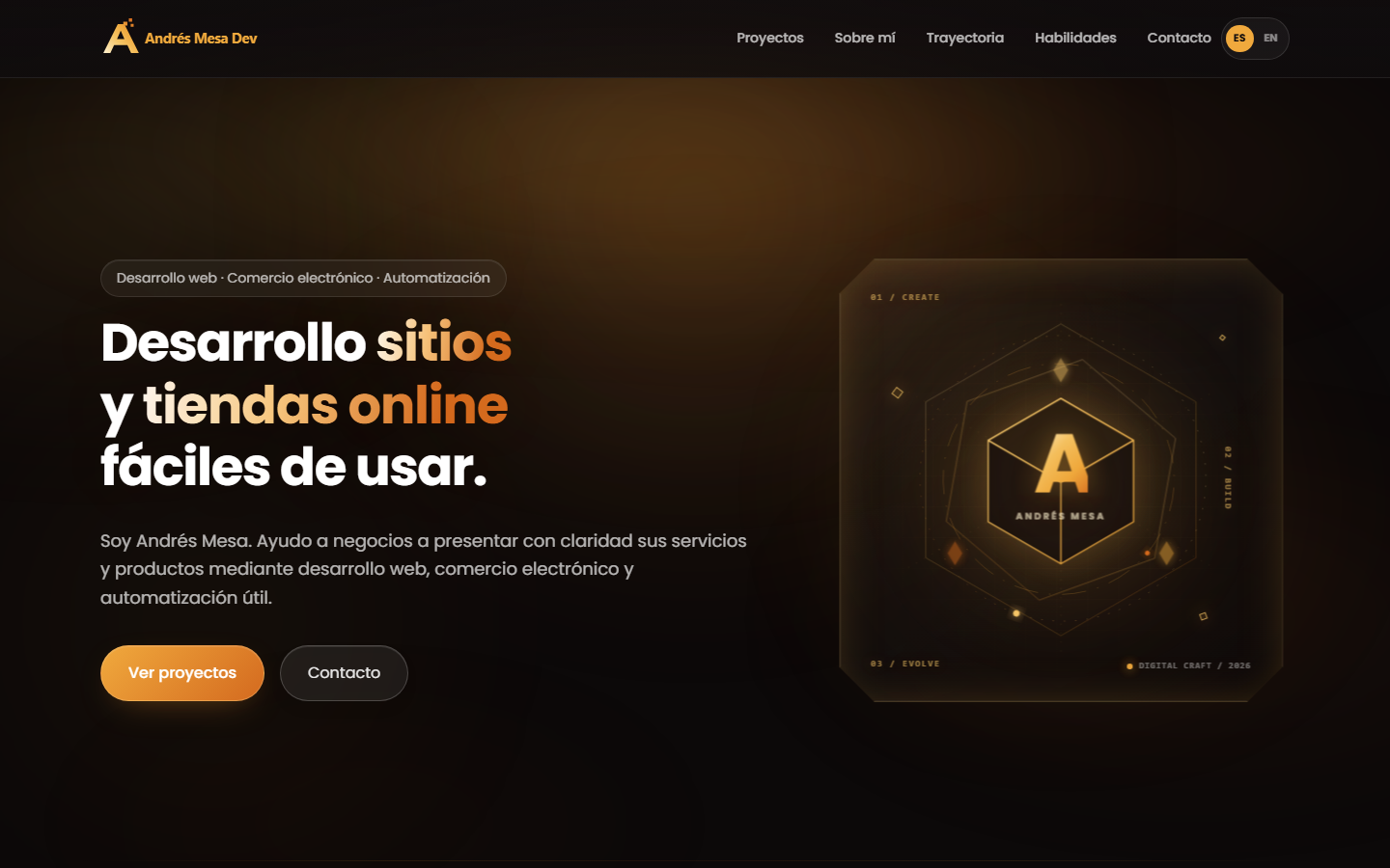Andrés Mesa portfolio project preview